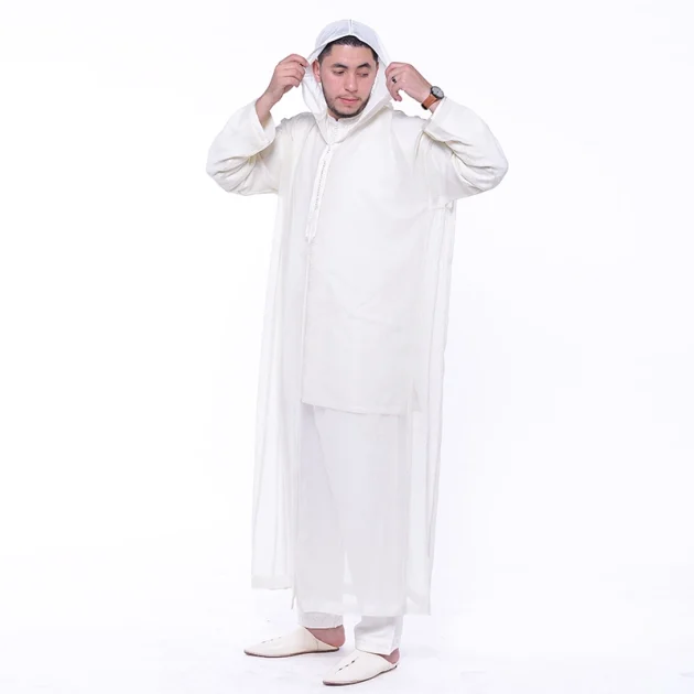 جلابة سوسدي بيضاء مخيطة باليد